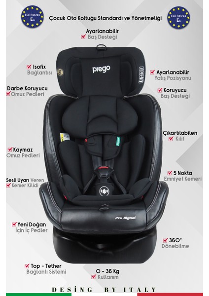 Profix Pro Signal 360 Derece Dönebilen 0-36 kg Isofixli Oto Koltuğu
