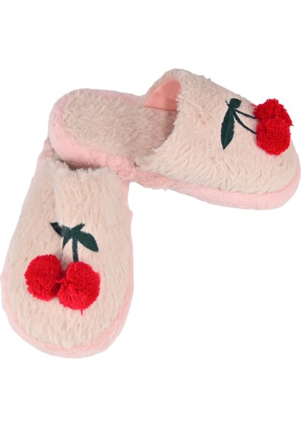 Eva Comfortline Kaydırmaz Taban ,rufidik Şirin Üşümeyen Ayaklar Tüylü Iç Astar Kırmızı Kiraz Figürlü Kadın Terlik fırsatları