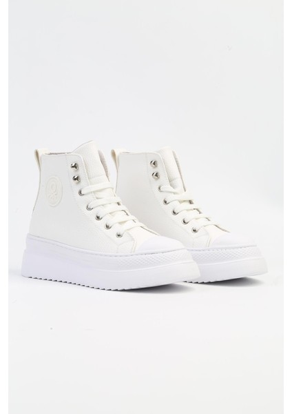 31058 Yüksek Taban Hafif Comfort Kadın Cilt Uzun Ayakkabı Sneakers
