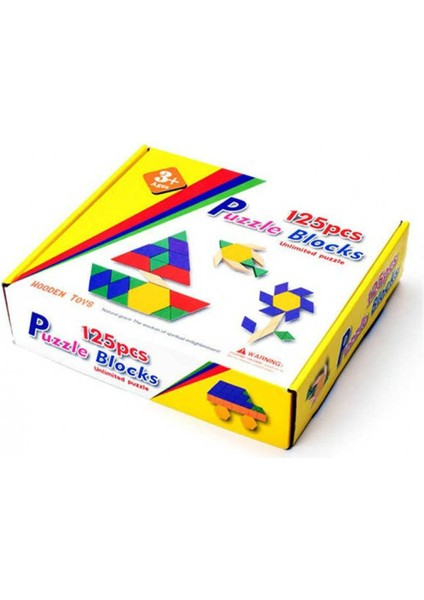 Ahşap 125 Parça Blok Tangram Puzzle