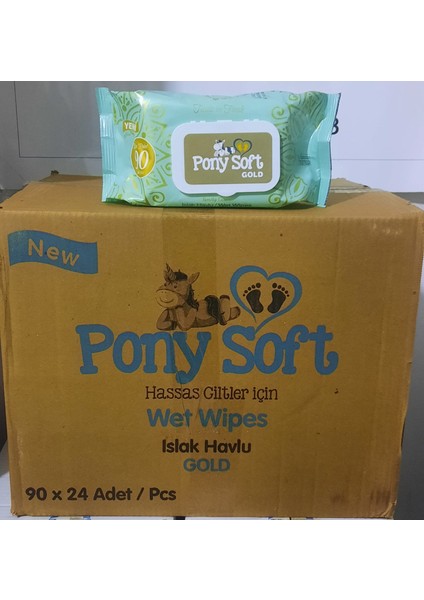 Pony Soft Gold Islak Mendil 90 Yaprak 24 Paket