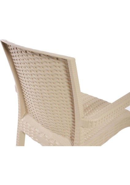 Rattan 4'lü Bahçe&balkon,teras Sandalye Bej