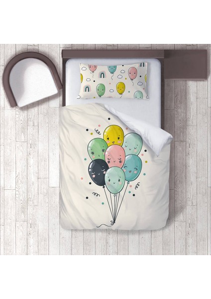Bebek, Çocuk Odası Micro Pamuk Saten Tek Kişilik Nevresim Takımı Model 01365