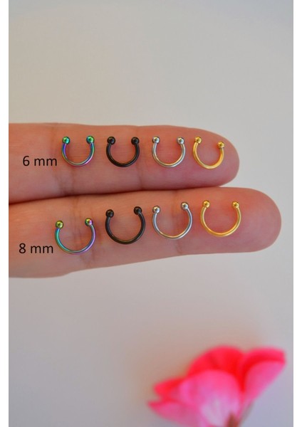 Sacce Scarves&Accessories 6 mm Siyah Mini Nokta Toplu Çelik Piercing Tragus Helix Kıkırdak Lob Daith Forward Helix