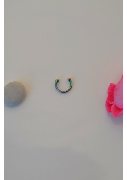 Sacce Scarves&Accessories 8 mm Hologram Renk Mini Nokta Toplu Çelik Piercing Tragus Helix Kıkırdak Lob Daith Forward Helix