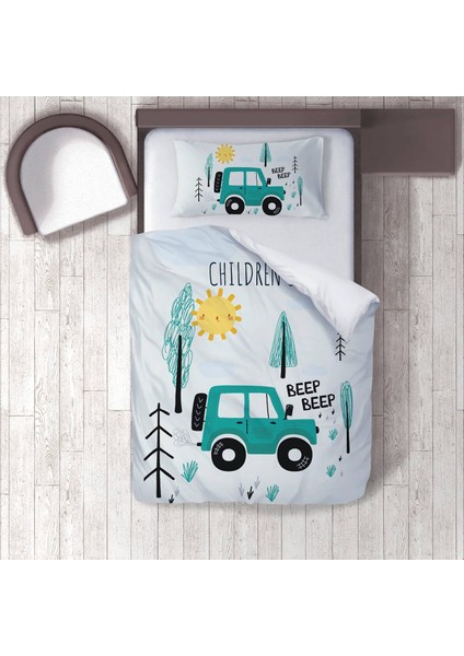 Bebek, Çocuk Odası Micro Pamuk Saten Tek Kişilik Nevresim Takımı Model 01356