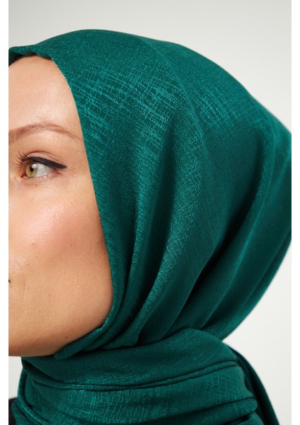 Sakafashion Hasır Desenli Jakarlı Şal - Zümrüt Yeşili