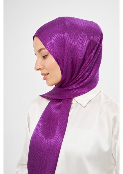 Sakafashion Jakarlı V Desenli Şal - Mor