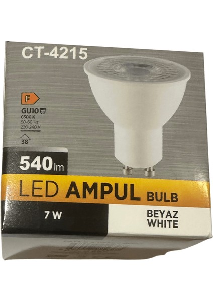 CT-4215 7W 6500K (Beyaz Işık) GU10 Duylu Spot LED Ampul (2 Adet)