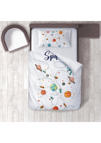 Bebek, Çocuk Odası Micro Pamuk Saten Tek Kişilik Nevresim Takımı Model 00205
