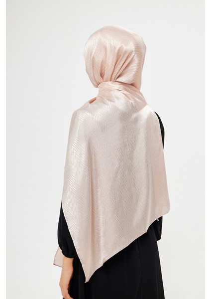 Sakafashion Jakarlı V Desenli Şal - Krem