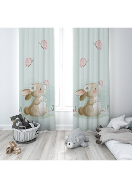 Bebek, Çocuk Odası Tek Kanat Fon Perde Model 00325