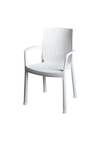 Efes 4’lü Set (4 Sandalye+1 Masa 80x80 cm) Camsız Beyaz Orjinal Ürün Bahçe, Balkon Rattan indirimleri