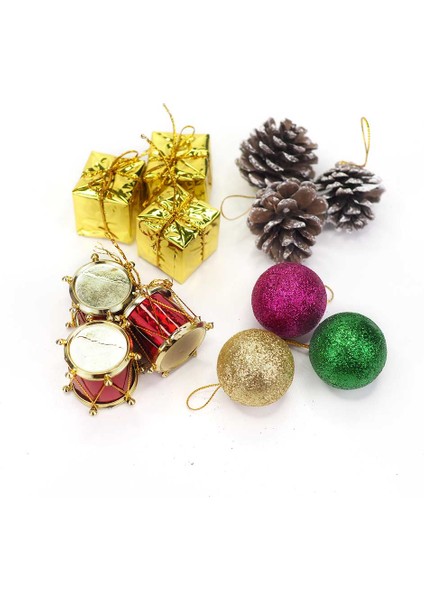 Karışık Figürlü Yılbaşı Ağacı Süsü 3 cm (12 Adet)