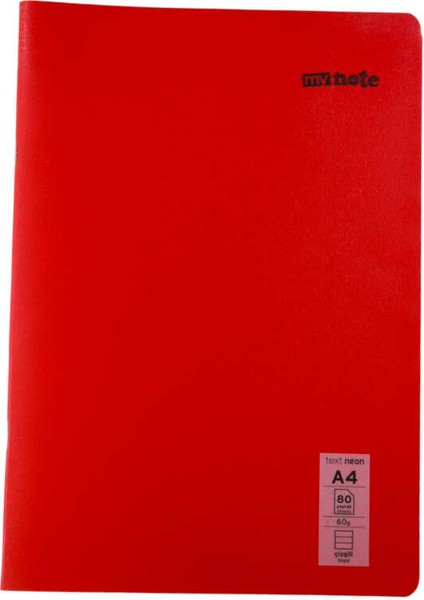 Text Neon A4 80 Yaprak Çizgili Plastik Kapak Defter