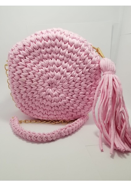 Makaron Model Örgü Omuz Çantası