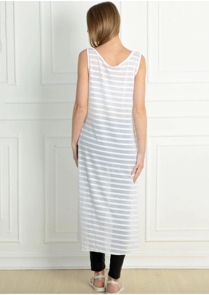 Pınkmark Kadın Askılı Beyaz Uzun Tunik PMBL24995 fiyatları