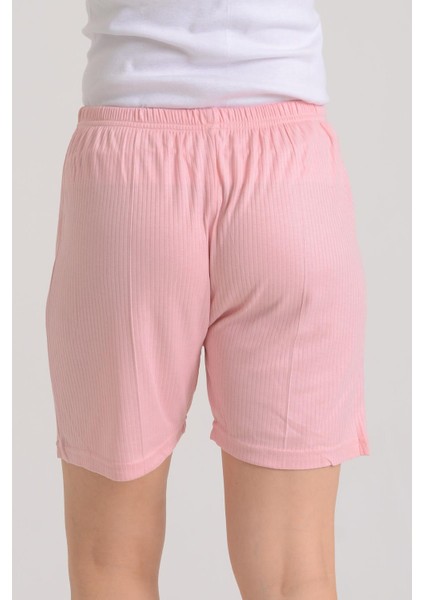 Pınkmark Kadın Ince Fitilli Lastikli Büyük Beden Pudra Günlük Ev Giyim Pijama Altı Şort PMPT25674