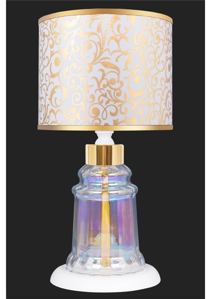 Baroque White Glossy Shine Cam Abajur