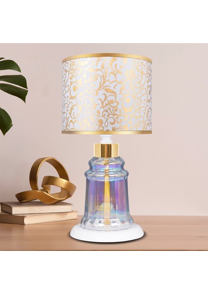 Baroque White Glossy Shine Cam Abajur