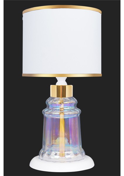 Baroque White Glossy Shine Cam Abajur