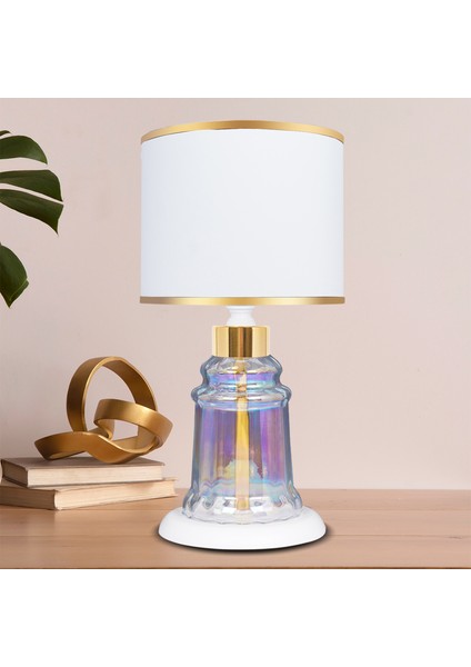 Baroque White Glossy Shine Cam Abajur