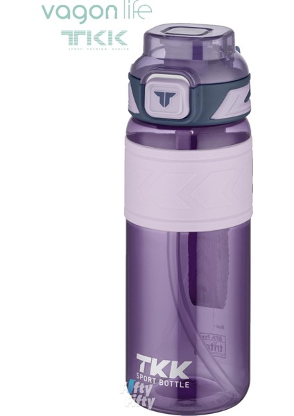 Tkk 800 ml Çift Kullanım Pipetli/rahat Içim Bpa Içermeyen Taşıma Askılı Tritan Su Matarası FFTKK1020-800ML