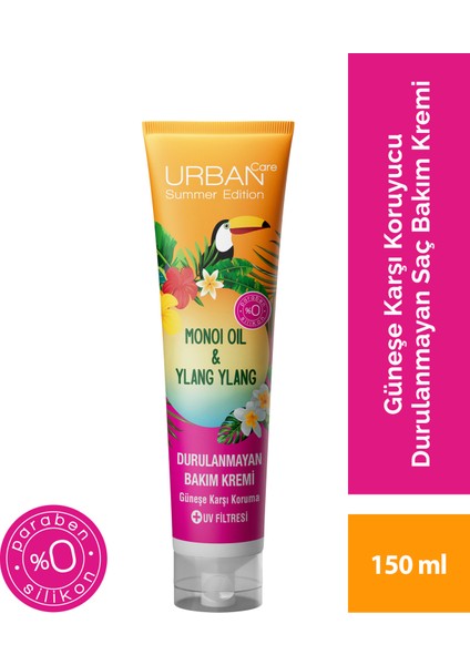 URBAN Care Summer-Monoi Yağı&Ylang Ylang Güneş Koruyucu Durulanmayan Bakım Krem-Vegan-150ML