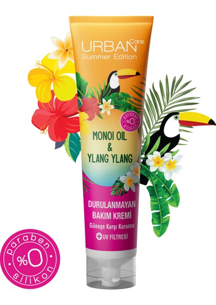 URBAN Care Summer-Monoi Yağı&Ylang Ylang Güneş Koruyucu Durulanmayan Bakım Krem-Vegan-150ML