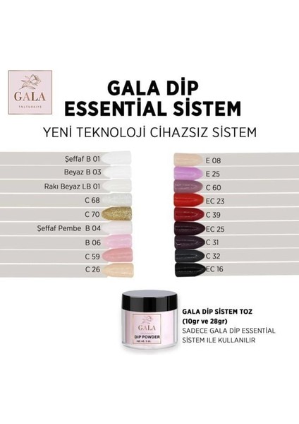 Gala Dip Sistem Toz 28 gr Şeffaf B01