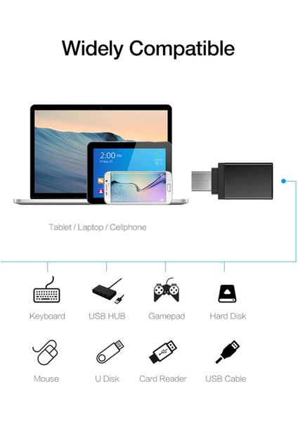 HP-Z08 Metal Usb-C 3.1 Type C Erkek To USB 3.0 Type A Dişi Çevirici Hub Type C Çevirici USB Adaptör