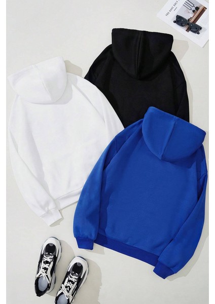 Only Trendwear Düz 3' Lü Baskısız Kapüşonlu Oversize Sweatshirt fiyatları