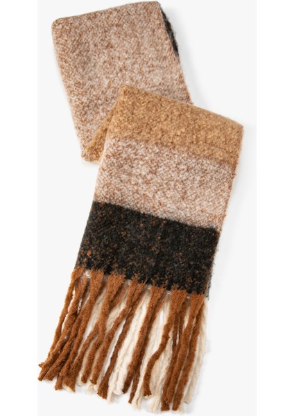 Ekose Uzun Atkı Püsküllü Yumuşak Dokulu