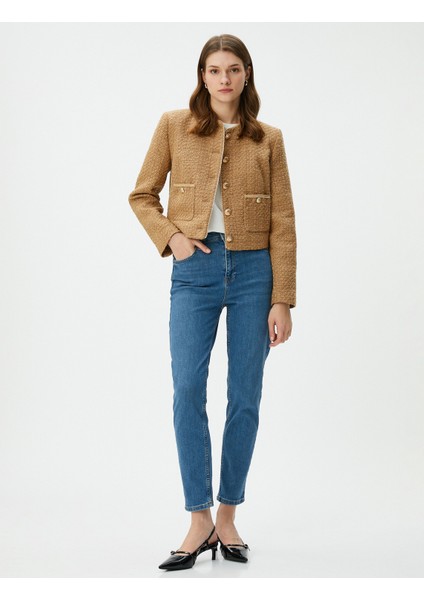 Yüksek Bel Jeans Rahat Kesim Hafif Dar Paça - Mom Jeans