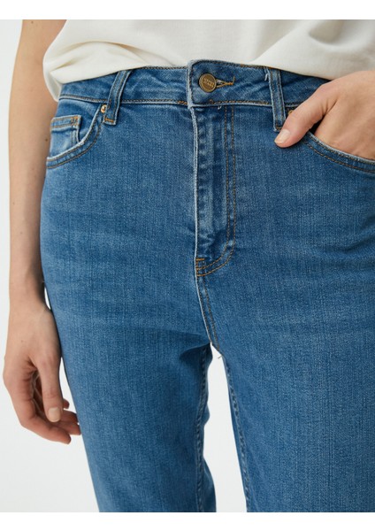 Yüksek Bel Jeans Rahat Kesim Hafif Dar Paça - Mom Jeans indirimleri