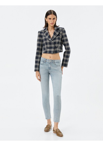 Dar Paça Kot Pantolon Normal Bel Dar Kesim Pamuklu Cepli - Kate Jean fiyatları