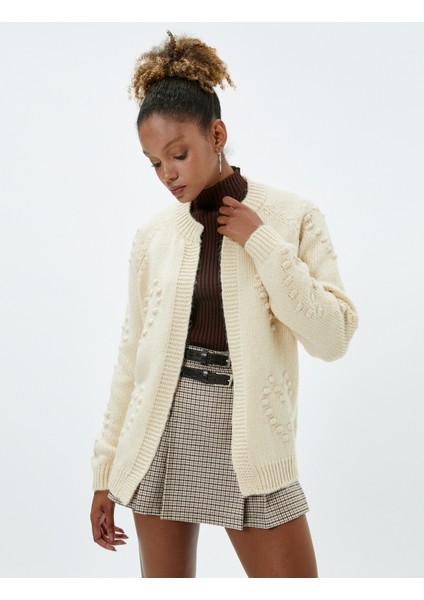 Örgü Hırka Yuvarlak Yaka Uzun Kollu fiyatları