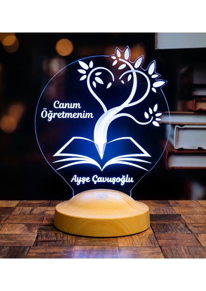 Canım Öğretmenim 3D LED Lamba - Öğretmene Kişiye Özel, Mezuniyet ve Öğretmenler Günü İçin Hediye Fikri