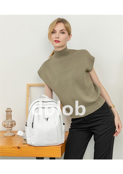 Omuz Çantası Kadın 2023 Yeni Kore Moda Yumuşak Deri Sırt Çantası Beyaz Büyük Kapasiteli Moda Gündelik Üniversite Öğrencisi Okul Çantası (Yurt Dışından) fiyatları
