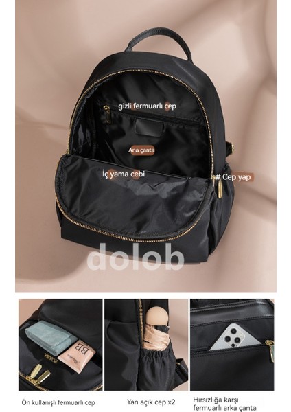 Premium Sense Büyük Kapasiteli Tuval Çanta Kadın Çantası Yeni Kore Trendy Fashion Fashion Oxford Bez Seyahat Sırt Çantası (Yurt Dışından)