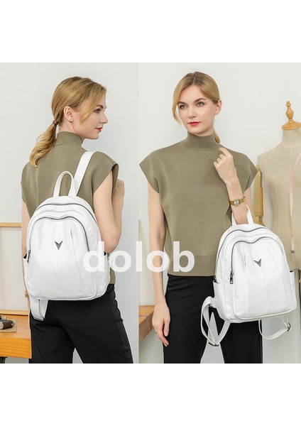 Omuz Çantası Kadın 2023 Yeni Kore Moda Yumuşak Deri Sırt Çantası Beyaz Büyük Kapasiteli Moda Gündelik Üniversite Öğrencisi Okul Çantası (Yurt Dışından) fırsatları