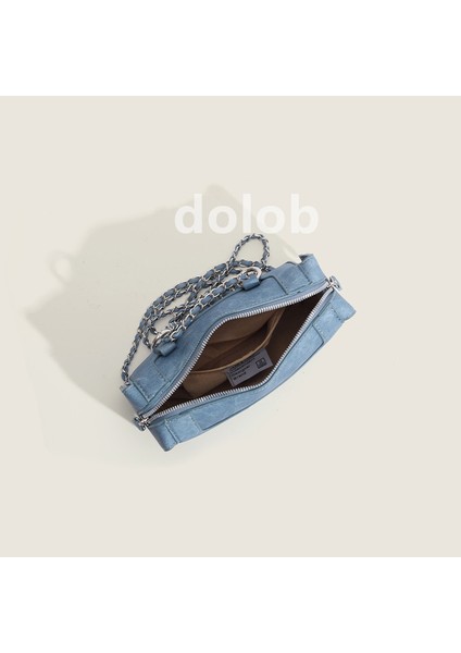 Moda Rahat Koltuk Altı Küçük Kare Çanta 2023 Yeni Niş Kot Mavi Mini Trend Messenger Çanta (Yurt Dışından)