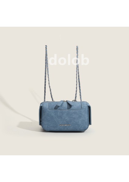 Moda Rahat Koltuk Altı Küçük Kare Çanta 2023 Yeni Niş Kot Mavi Mini Trend Messenger Çanta (Yurt Dışından)