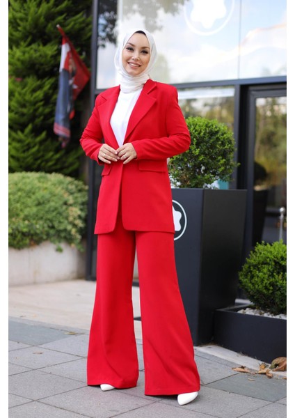 Almira Ceket Pantolon Takım - Kırmızı fiyatları