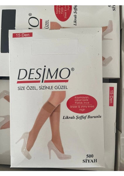 15 Den Parlak Diz Altı Pantolon Çorap Siyah 3 Adet fiyatları