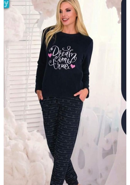 3293 Polar Uzun Kol Kadın Pijama Takımı