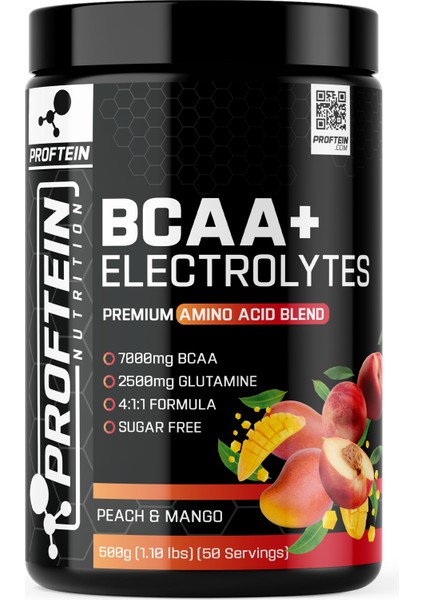 Bcaa+ Electrolytes 500G (50 Servis) Mango & Şeftali Aromalı