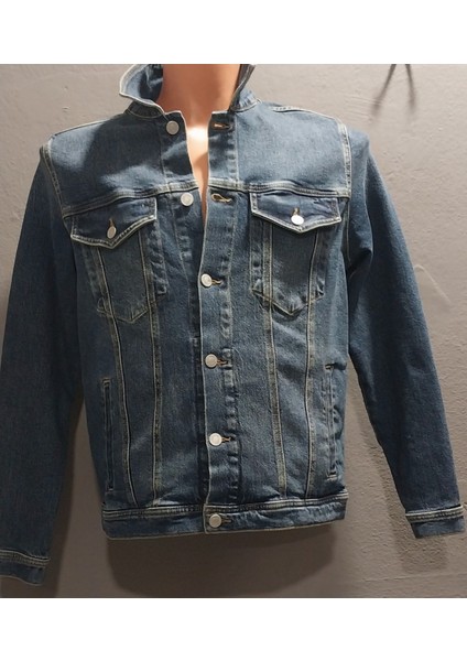 Erkek Çift Cepli Jeans Ceket