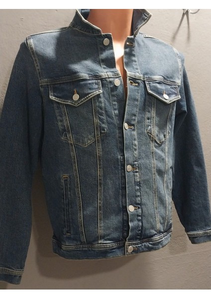 Erkek Çift Cepli Jeans Ceket modelleri