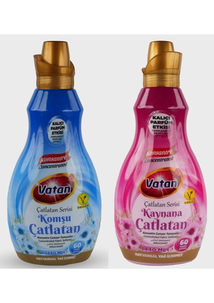 Vatan Komşu Çatlatan-Kaynana Çatlatan 1440 ml 60 Yıkama 2 Adet